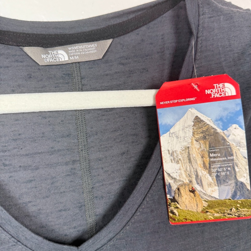 The North Face EZ Tee Dress Dark Heather Gray Short Cap Sleeve Size M - New NWT
